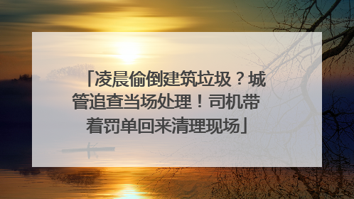 凌晨偷倒建筑垃圾？城管追查当场处理！司机带着罚单回来清理现场