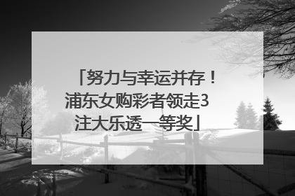 努力与幸运并存！浦东女购彩者领走3注大乐透一等奖