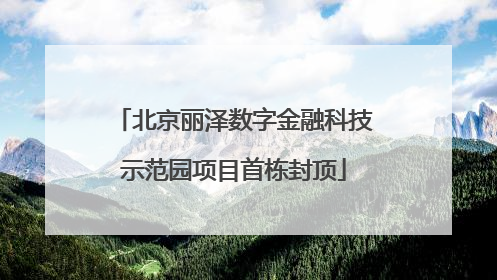 北京丽泽数字金融科技示范园项目首栋封顶