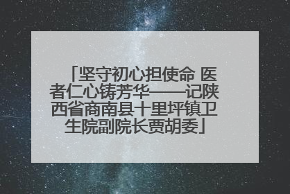 坚守初心担使命 医者仁心铸芳华——记陕西省商南县十里坪镇卫生院副院长贾胡委
