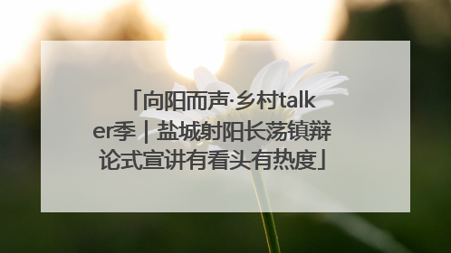 向阳而声·乡村talker季｜盐城射阳长荡镇辩论式宣讲有看头有热度