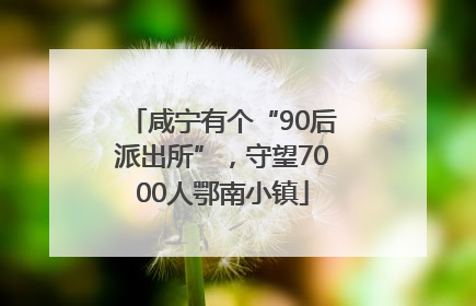 咸宁有个“90后派出所”，守望7000人鄂南小镇
