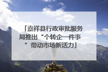 嘉祥县行政审批服务局推出“个转企一件事”带动市场新活力