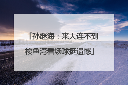 孙继海：来大连不到梭鱼湾看场球挺遗憾