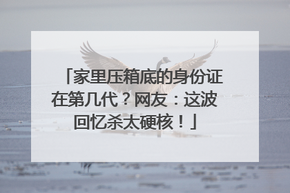 家里压箱底的身份证在第几代？网友：这波回忆杀太硬核！