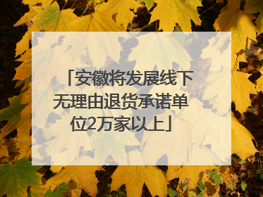 安徽将发展线下无理由退货承诺单位2万家以上