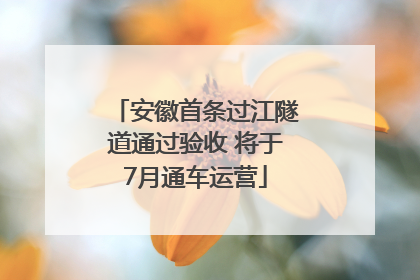 安徽首条过江隧道通过验收 将于7月通车运营