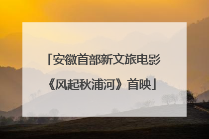 安徽首部新文旅电影《风起秋浦河》首映