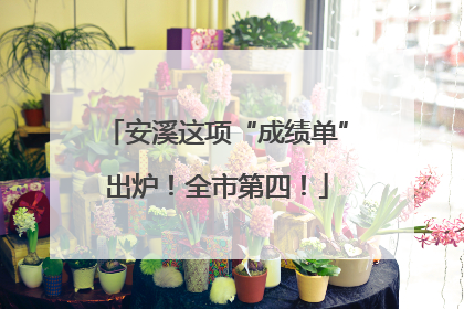 安溪这项“成绩单”出炉！全市第四！