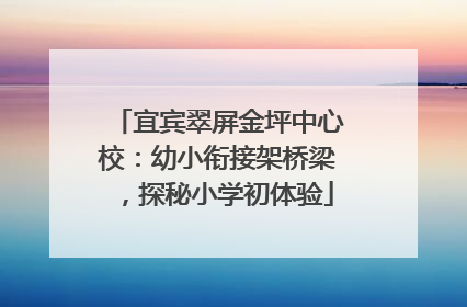 宜宾翠屏金坪中心校：幼小衔接架桥梁，探秘小学初体验