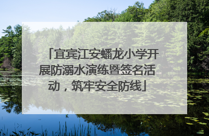宜宾江安蟠龙小学开展防溺水演练暨签名活动，筑牢安全防线