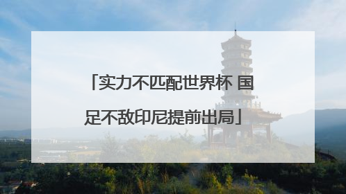 实力不匹配世界杯 国足不敌印尼提前出局