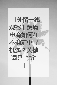 外贸一线观察丨跨境电商如何在不确定中寻机遇？关键词是“新”