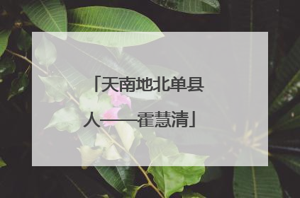 天南地北单县人——霍慧清