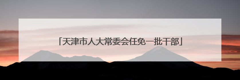 天津市人大常委会任免一批干部