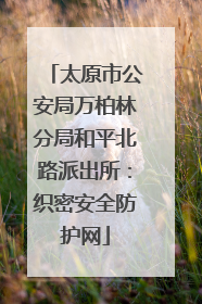 太原市公安局万柏林分局和平北路派出所：织密安全防护网