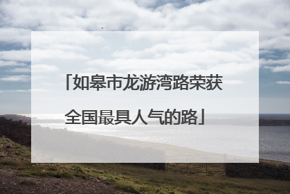 如皋市龙游湾路荣获全国最具人气的路