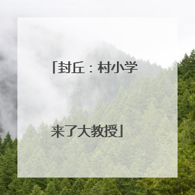 封丘：村小学来了大教授