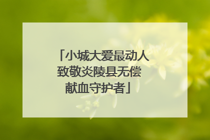 小城大爱最动人 致敬炎陵县无偿献血守护者
