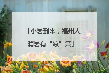 小暑到来，福州人消暑有“凉”策
