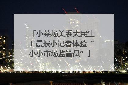 小菜场关系大民生！晨报小记者体验“小小市场监管员”