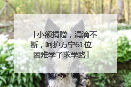 小额捐赠，涓滴不断，呵护万宁61位困难学子求学路