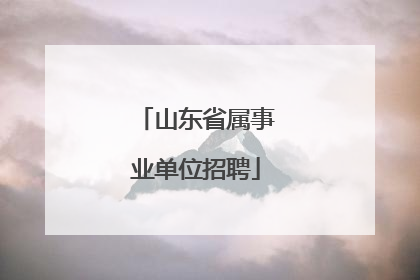 山东省属事业单位招聘