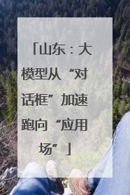 山东：大模型从“对话框”加速跑向“应用场”