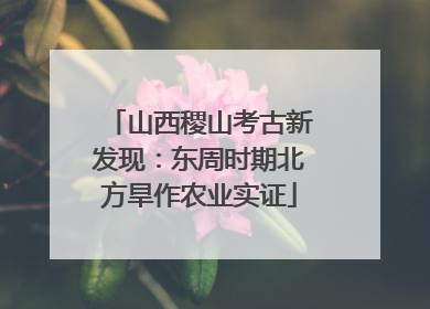 山西稷山考古新发现：东周时期北方旱作农业实证