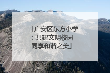 广安区东方小学：共建文明校园 同享和谐之美