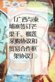 广西与柬埔寨签订芒果干、榴莲采购协议和贸易合作框架协议
