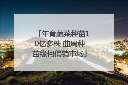 年育蔬菜种苗10亿多株 曲周种苗缘何俏销市场