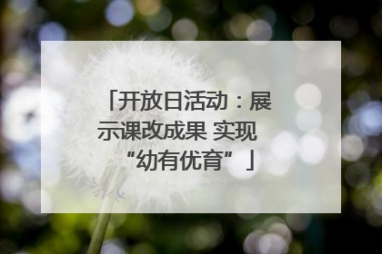 开放日活动：展示课改成果 实现“幼有优育”