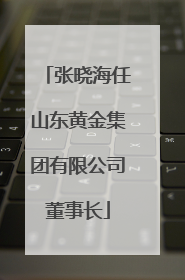 张晓海任山东黄金集团有限公司董事长