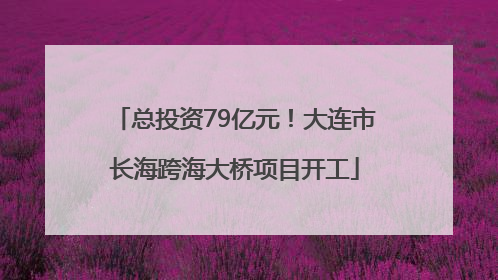 总投资79亿元！大连市长海跨海大桥项目开工
