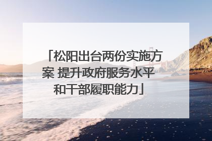 松阳出台两份实施方案 提升政府服务水平和干部履职能力