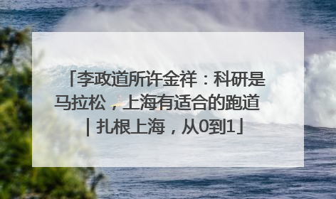 李政道所许金祥：科研是马拉松，上海有适合的跑道｜扎根上海，从0到1