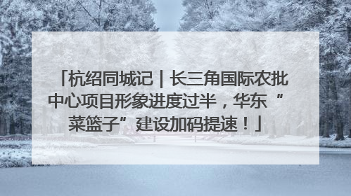 杭绍同城记｜长三角国际农批中心项目形象进度过半，华东“菜篮子”建设加码提速！