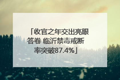 收官之年交出亮眼答卷 临沂禁毒戒断率突破87.4%