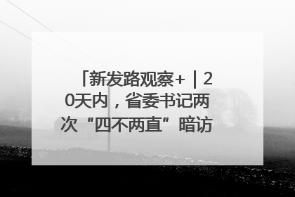 新发路观察+｜20天内，省委书记两次“四不两直”暗访，有何深意？