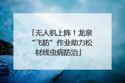 无人机上阵！龙泉“飞防”作业助力松材线虫病防治