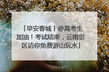 早安春城丨@高考生 加油！考试结束，云南景区请你免费游山玩水