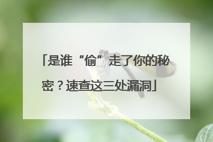 是谁“偷”走了你的秘密？速查这三处漏洞