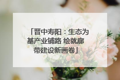 晋中寿阳：生态为基产业铺路 绘就廊带建设新画卷