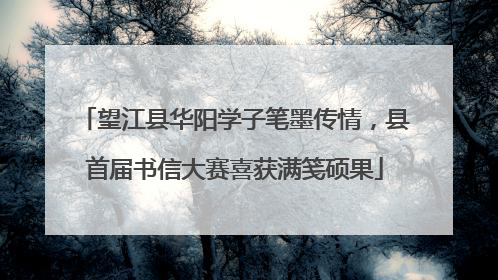 望江县华阳学子笔墨传情，县首届书信大赛喜获满笺硕果