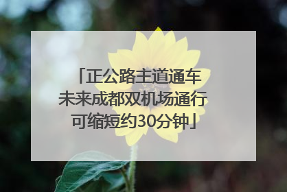 正公路主道通车 未来成都双机场通行可缩短约30分钟