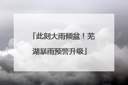 此刻大雨倾盆！芜湖暴雨预警升级