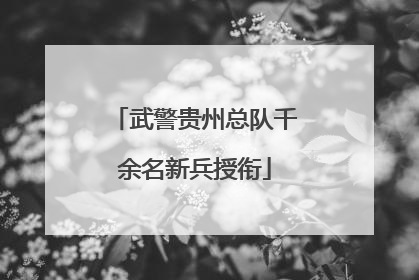 武警贵州总队千余名新兵授衔