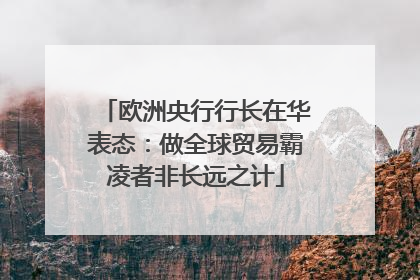 欧洲央行行长在华表态：做全球贸易霸凌者非长远之计