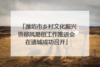 潍坊市乡村文化振兴暨移风易俗工作推进会在诸城成功召开